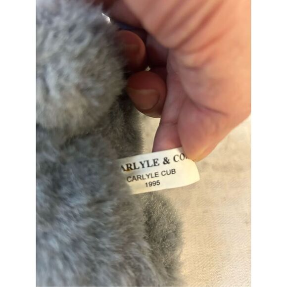 Carlyle &Co. Bear Cub 1995 gray bear bow (zipper compartment) vintage - Picture 3 of 4